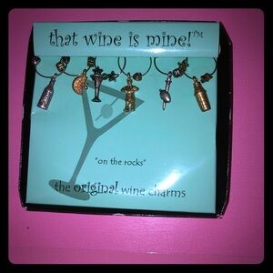 ‘That wine is mine’, wine glass charms